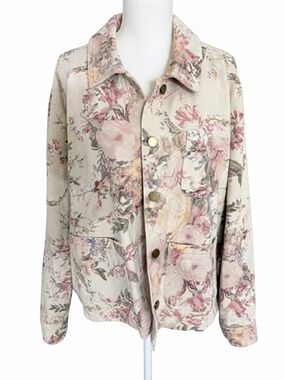 ⁠& merci Floral Boho Utility Button Up Jacket Size M⁠-Code 1360